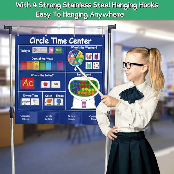 Circle Time Center Classroom Pocket Chart Educational Pocket Chart Teaching Materials Learning Calendar Weather Counting Letter Color Shape