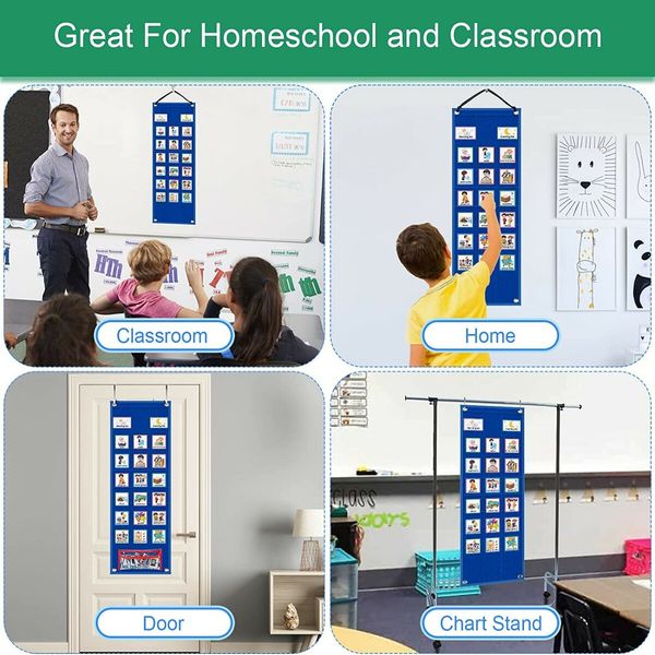 Kids Visual Schedule Calendar Chart 2 in 1 Autism Daily Chore Routine Chart With 70 Cards Behavioral Tool Wall Planner for Home School