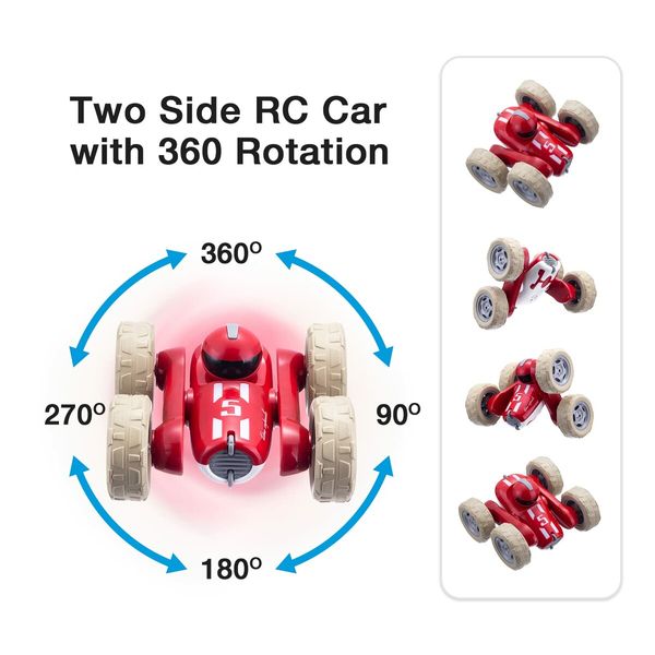 RC Cars Stunt car Remote Control Car Double Sided 360° Flips Rotating Outdoor car Toy Birthday Gift for Boys and Girls Ages 6-14?Red?