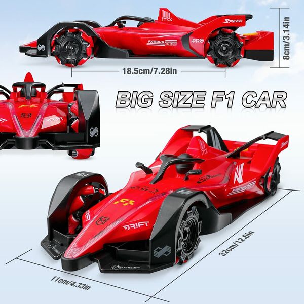 F1 Remote Control Car RC Stunt Car 4WD Rechargeable Remote Control Stunt Cars Play Car Gift for Kids -Red