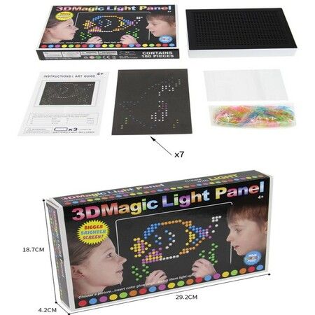 180 Pcs 3D Magic Light Planel Screen Educational Learning Toys Gifts Light Up Board Value Set Ages 4+