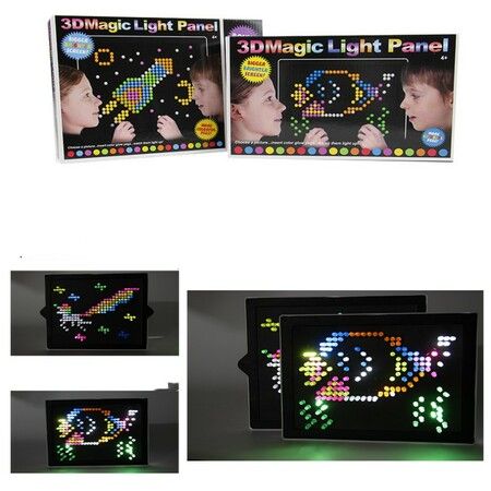 180 Pcs 3D Magic Light Planel Screen Educational Learning Toys Gifts Light Up Board Value Set Ages 4+