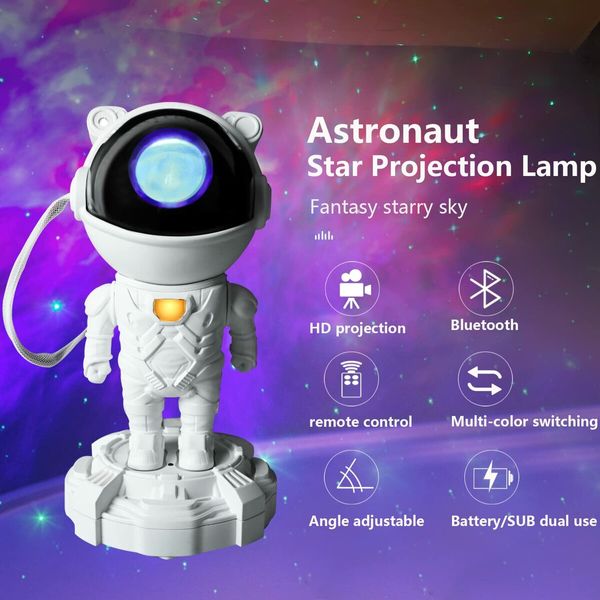 Star Projector Galaxy Night Lights Upgrade Astronaut Starry Nebula Ceiling Lamp with Timer &Remote & Bluetooth Audio Suitable for Christmas Unique Gift