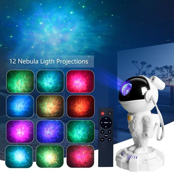 Star Projector Galaxy Night Lights Upgrade Astronaut Starry Nebula Ceiling Lamp with Timer &Remote & Bluetooth Audio Suitable for Christmas Unique Gift