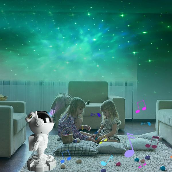 Star Projector Galaxy Night Lights Upgrade Astronaut Starry Nebula Ceiling Lamp with Timer &Remote & Bluetooth Audio Suitable for Christmas Unique Gift