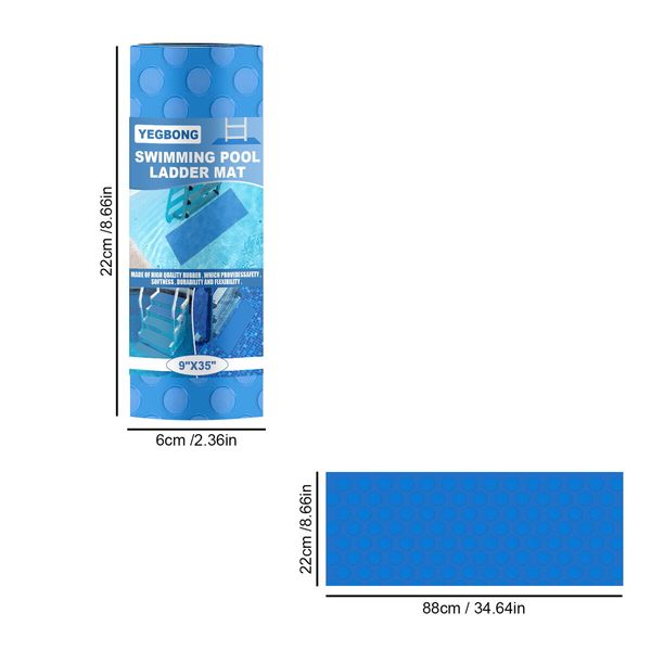 Swimming Pool Ladder Mat - Protective Pool Ladder Pad Step Mat with Non-Slip Texture 88x22cm