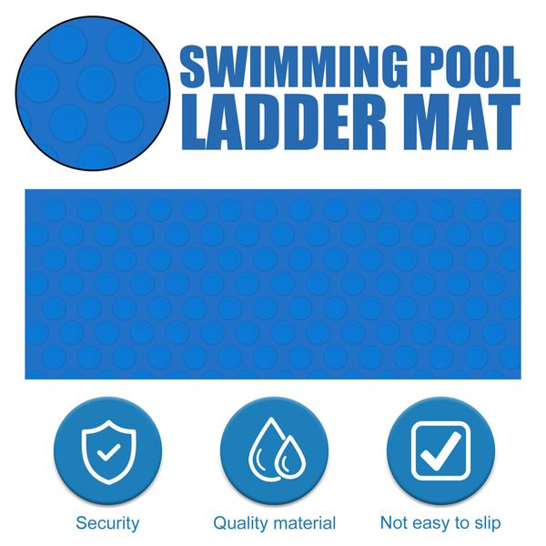 Swimming Pool Ladder Mat - Protective Pool Ladder Pad Step Mat with Non-Slip Texture 88x22cm