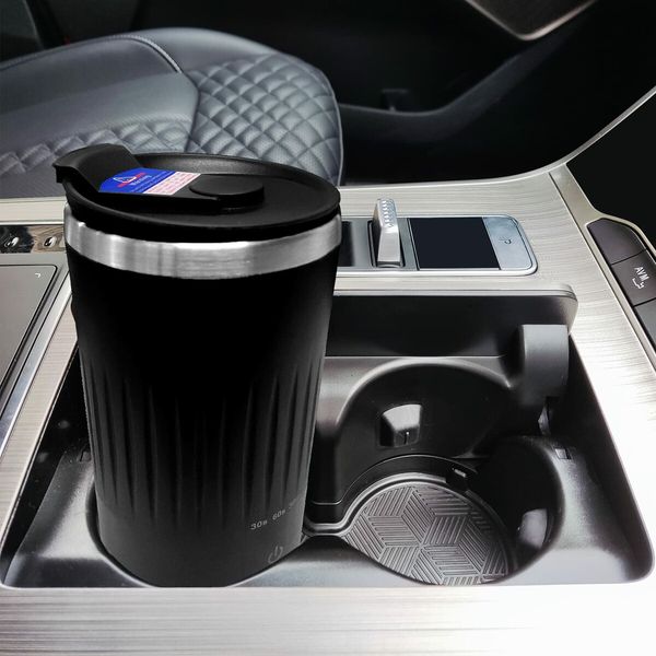 Auto Magnetic Coffee Cup with 3 Speed Mixing Function Stirring Mug with Wireless Mixing Strong Power for Coffee Mocha (Black)