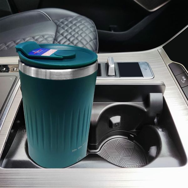 Auto Magnetic Coffee Cup with 3 Speed Mixing Function Stirring Mug with Wireless Mixing Strong Power for Coffee Mocha (Dark Green)