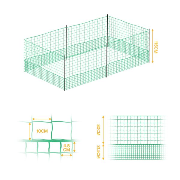 Chicken Run Pen Fence Duck Breeding Farm House Cage Poultry Mesh Netting Enclosure Hutch Outdoor Habitat