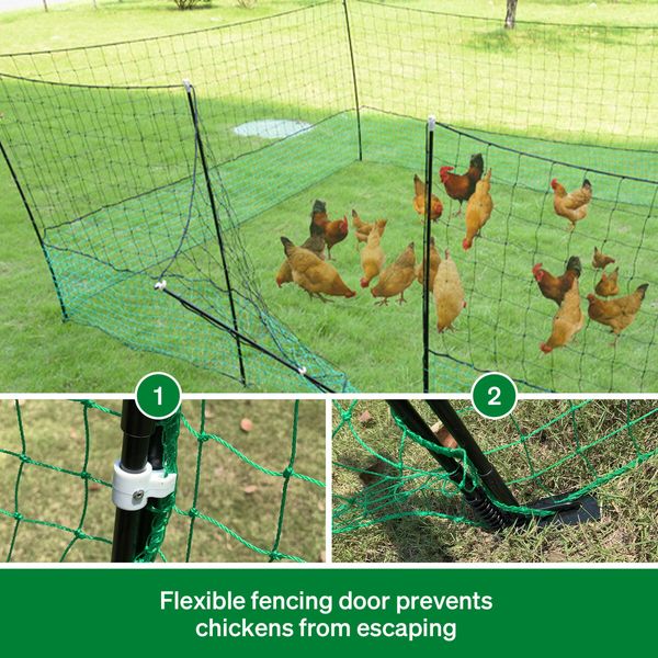 Chicken Run Pen Fence Duck Breeding Farm House Cage Poultry Mesh Netting Enclosure Hutch Outdoor Habitat