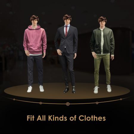 185CM Male Mannequin Full Body With Wig Manikin Display Stand Dress Form Adjustable Detachable Skin Tone