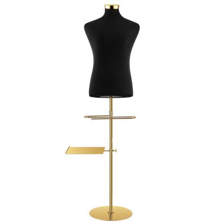 Male Mannequin With Shoes tray and Pants rack Torso Dress Form Display Stand Dummy Manikin Dressmakers Metal Base 165-185cm Black