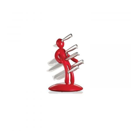 Unique Knife Holder Creative Humanoid Knife Holder Tool, Not Include Knifes (Red)