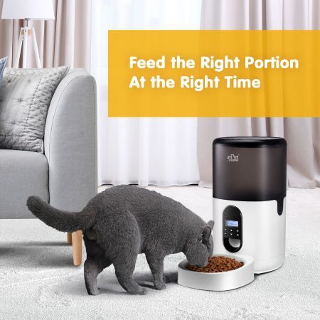 6L Auto Pet Feeder Smart Automatic Dog Cat Food Dispenser Timed 10s Voice Recorder 1-4 Meals Per Day 20 Portions