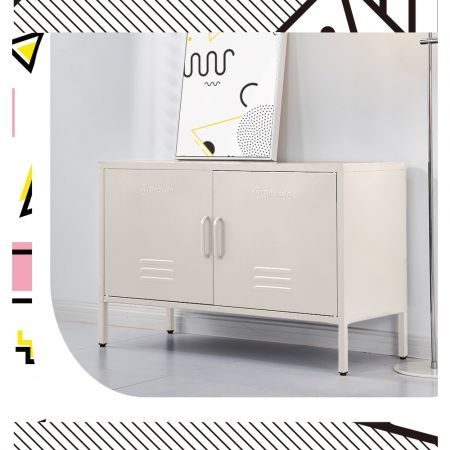 ArtissIn Buffet Sideboard Metal Cabinet - BASE White