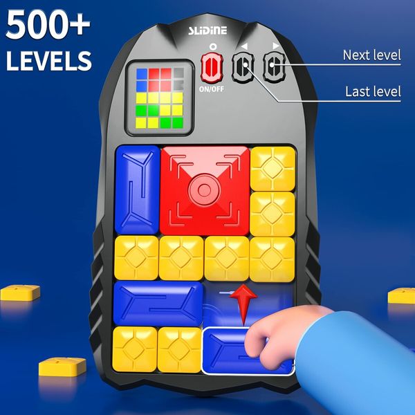 Super Slide Games 500+ Level Challenges Brain Teaser Puzzles Interactive Fidget Toys Handheld Brain Games Console Age 14+