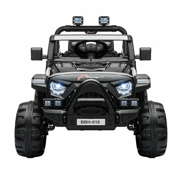 Electric Ride On Car Vehicle Off Road Toy Jeep Truck for Kids Children with Parental Remote Control MP3 Flashing Lights Dual Openable Door 2.4G