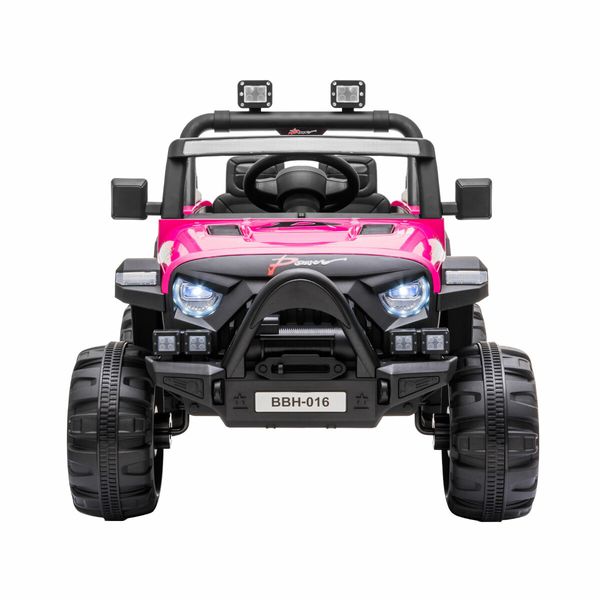 Electric Ride On Car Kids Vehicle Toy Childrens Off Road Jeep Truck with Parental Remote Control MP3 Flashing Lights 2.4G Dual Openable Door