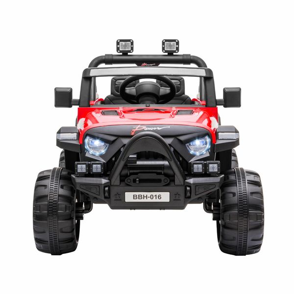 Electric Ride On Car Vehicle Toy Off Road Remote Control Jeep Truck for Kids Children 2.4G MP3 Flashing Lights Dual Openable Door