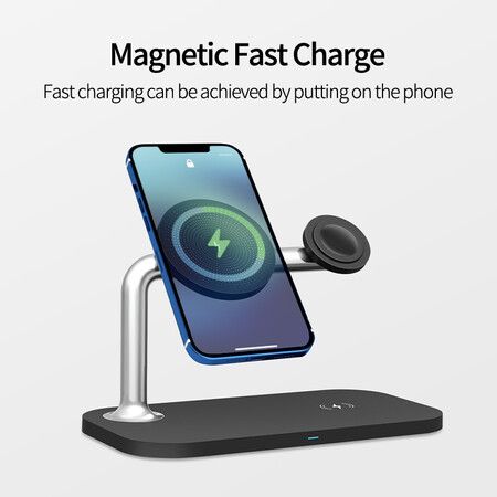 Magsafe 3-in-1 Wireless Charger Compatible with iPhone/iWatch Headphone Wireless Charging Dual 15W Quick Charge