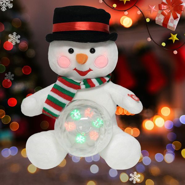 Christmas Reindeer Interactive Singing Animation Plush Animal Music Electric Stuffed Toy with Ball Children Gift (Snowman)