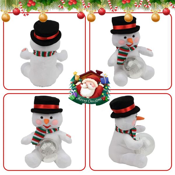 Christmas Reindeer Interactive Singing Animation Plush Animal Music Electric Stuffed Toy with Ball Children Gift (Snowman)