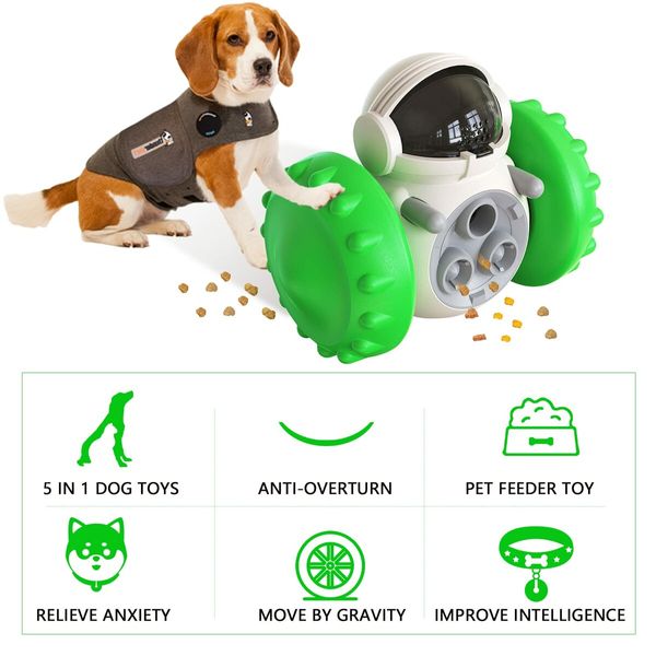 Treat Interactive Dog Toys Dog Treat Puzzle Dispensing Dog Toys Puppy Slow Feeder Toys for Small and Medium Dogs(Green)