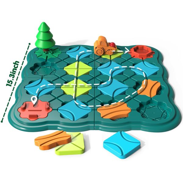 28 Pcs STEM Board Games Smart Logical Road Builder Brain Teasers Puzzles Educational Montessori Xmas Gifts for Ages 3+