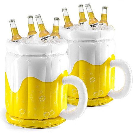 PVC Inflatable Beer Mug Cooler for Pool Party Supplies, BBQ, Beach Parties 32*44*44cm