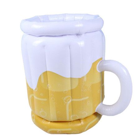 PVC Inflatable Beer Mug Cooler for Pool Party Supplies, BBQ, Beach Parties 32*44*44cm