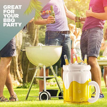 PVC Inflatable Beer Mug Cooler for Pool Party Supplies, BBQ, Beach Parties 32*44*44cm