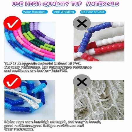 Soft Beaded Jump Rope Adjustable Tangle Keeping Fit, Training, Workout and Weight loss Blue