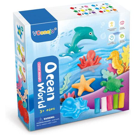 Color Dough Toys Ocean World Dough Set Creations Tools for Kid with sea Animals