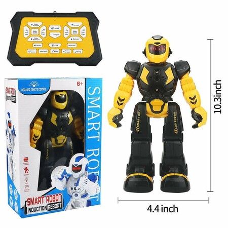 RC Robots Intellectual Gesture Sensor Programmable Toys with Infrared Controller  Kits for Kids Age 6+(Yellow)