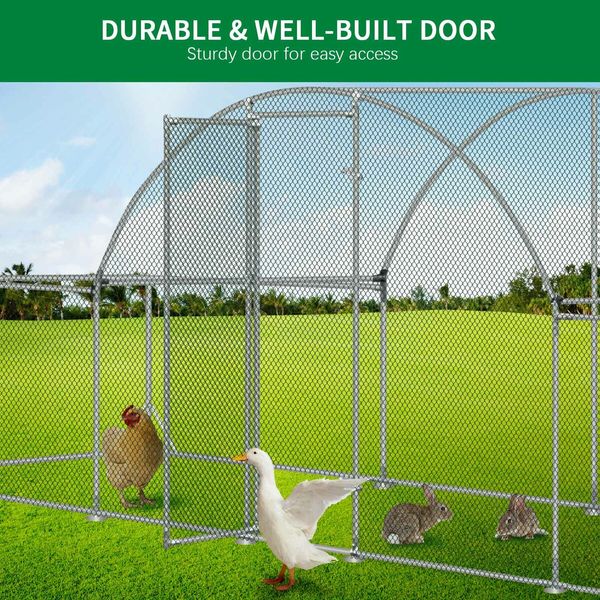 Chicken Coop Run Walk In Bird Cage Rabbit Bunny Hutch Pen Hen Chook House Dog Cat Enclosure Fence Shelter XL 660x190x195cm