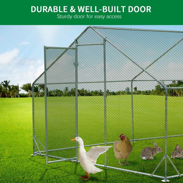 Chicken Coop Run Rabbit Hutch Walk In Bird Cage Pen Bunny Hen Chook House Dog Cat Enclosure XXL 700x200x195cm