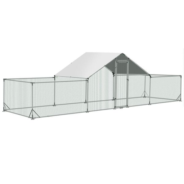 Chicken Coop Run Rabbit Hutch Walk In Bird Cage Pen Bunny Hen Chook House Dog Cat Enclosure XXL 700x200x195cm