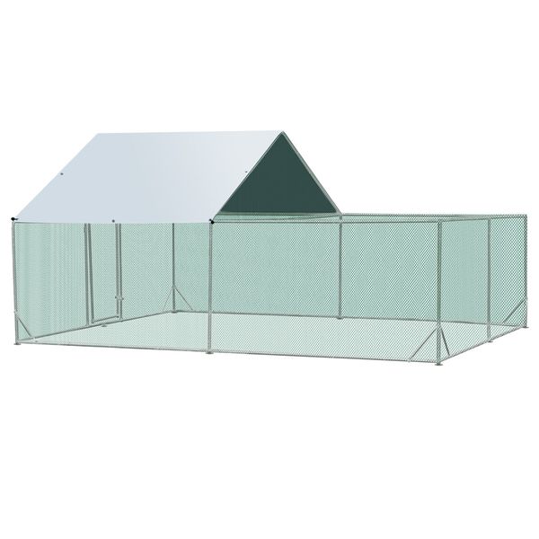 Chicken Run Coop Walk In Rabbit Hutch Bird Cage Hen Chook Pen House Dog Cat Enclosure Fence Bunny Shelter Aviary Large 300x400x195cm