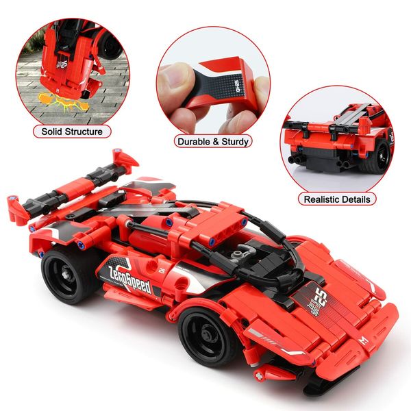 STEM Building Remote Control Car 2 in 1 Model Car Kits 341 Pcs Engineering Construction Building Blocks Toy Age 6+