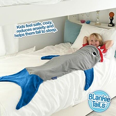 Shark Blanket Tail Super Soft and Cozy  Fleece Blanket Machine Washable Wearable FOR HEIGHT 100-150CM SizeS