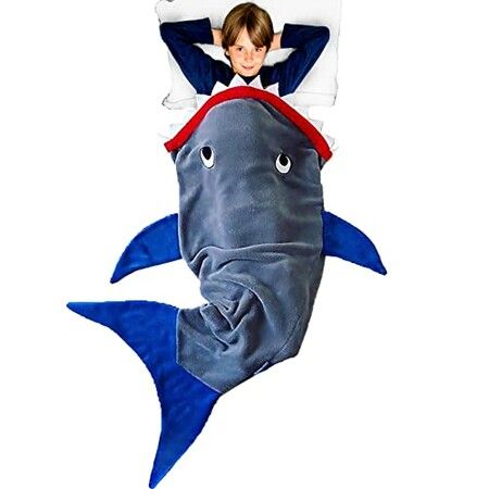 Shark Blanket Tail Super Soft and Cozy  Fleece Blanket Machine Washable Wearable FOR HEIGHT 100-150CM SizeS