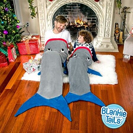 Shark Blanket Tail Super Soft and Cozy  Fleece Blanket Machine Washable Wearable FOR HEIGHT 100-150CM SizeS