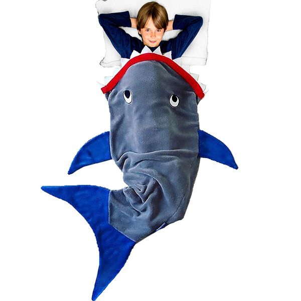 Shark Blanket Tail Super Soft and Cozy  Fleece Blanket Machine Washable Wearable FOR HEIGHT 100-150CM SizeS