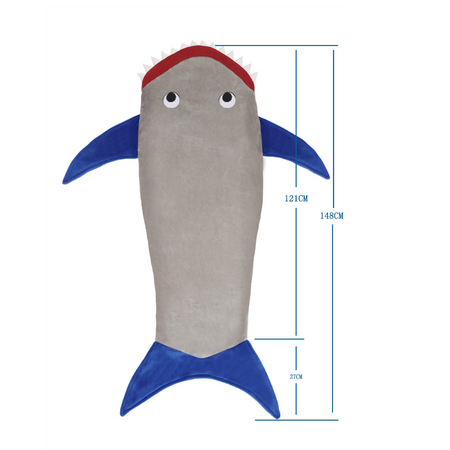 Shark Blanket Tail Super Soft and Cozy  Fleece Blanket Machine Washable Wearable FOR HEIGHT 150-174CM SizeM