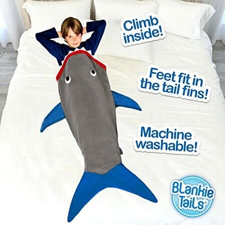 Shark Blanket Tail Super Soft and Cozy  Fleece Blanket Machine Washable Wearable FOR HEIGHT 150-174CM SizeM