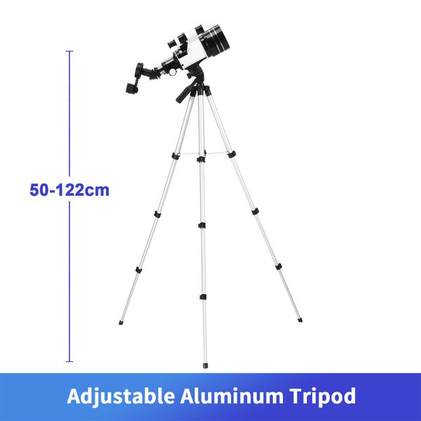 Space Telescope Astronomical Kids Adults Astronomy Beginners Monocular 30070 70mm Aperture 300 Focal Length 15X-150X Adjustable