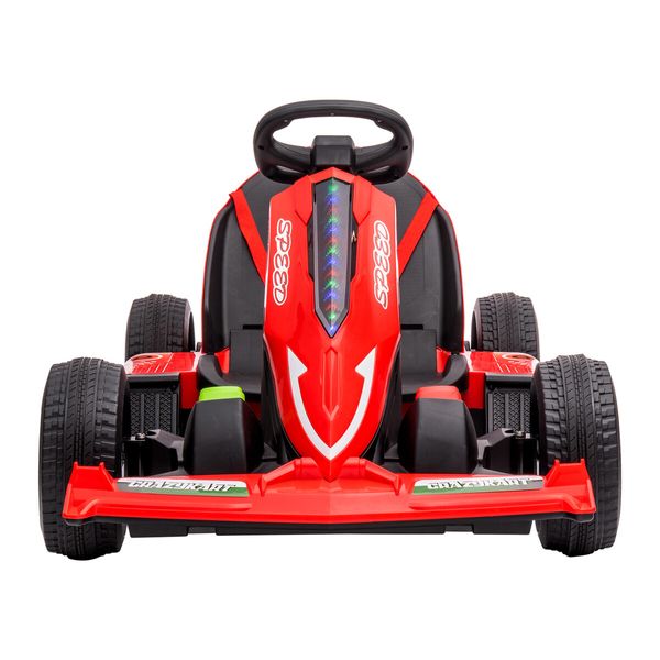 Kids Electric Car Remote Control Ride on Go Kart Racing Vehicle Toy off Road Riding 12V with LED MP3 Battery Red 