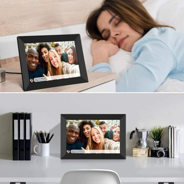 Smart WiFi Digital Photo Frame,10.1 Inch IPS LCD Touch Screen, Auto-Rotate Portrait and Landscape, 16GB Memory, Share Moments Instantly via Frameo App from Anywhere