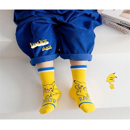 Pokemon KIDS 5 Pack Socks Patterned Novelty Colorful Funny Cartoon SizeL